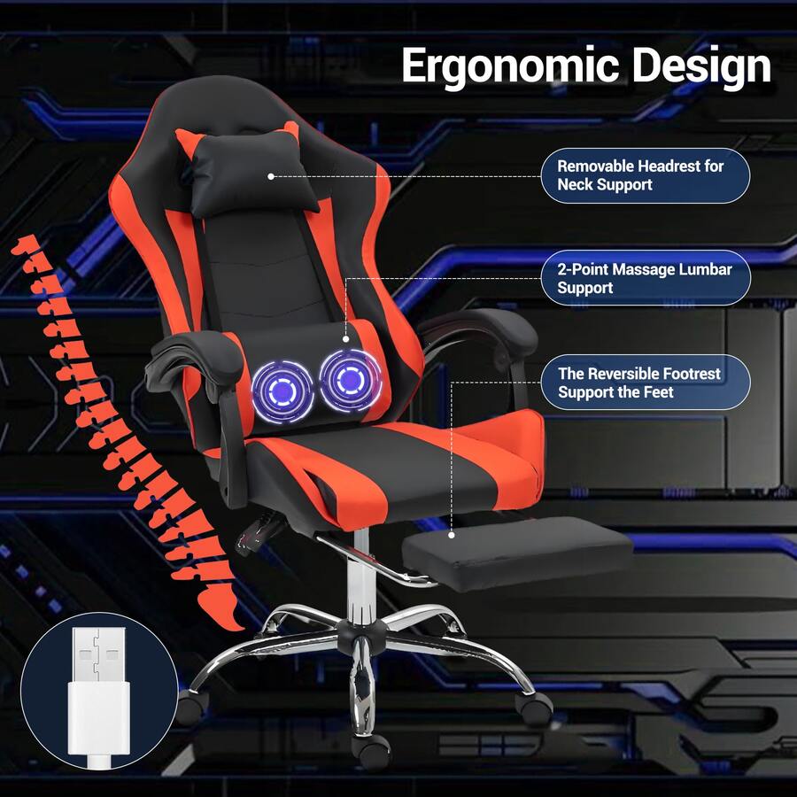 Gaming Chair With Massage Lumb - огляд і ціна Video Games