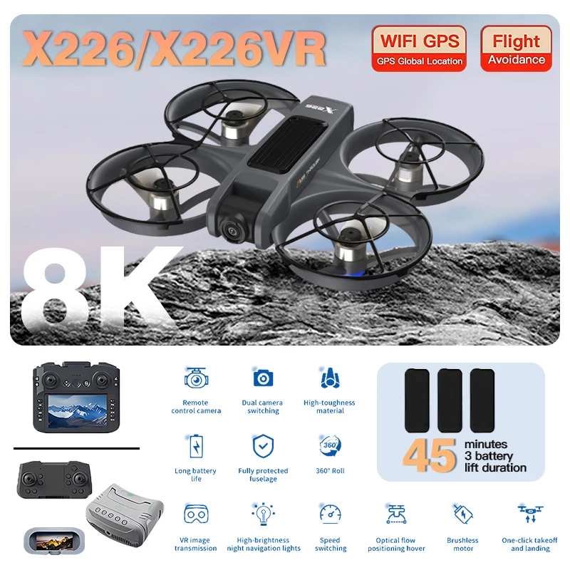 Original X226 X226VR FPV RC Dr - огляд і ціна Fpv Brushless Rc Drone 4K
