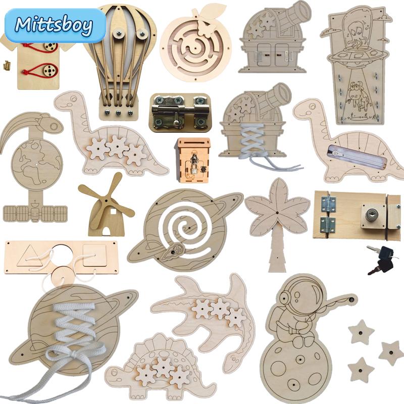 Montessori Busy Board Accessor - огляд і ціна Montessori Wooden Busy Board Toddler